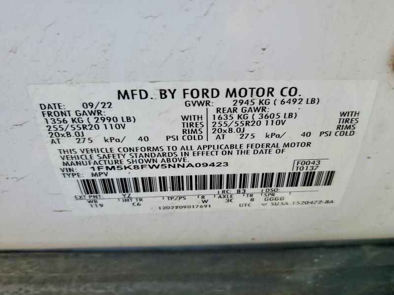 2022 Ford Explorer Limited Hybrid 4WD V6