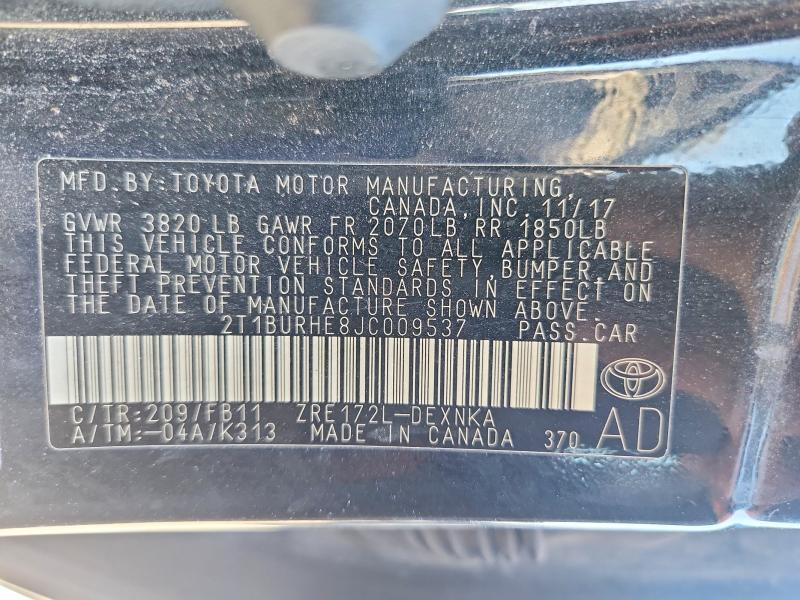 2018 Toyota Corolla le