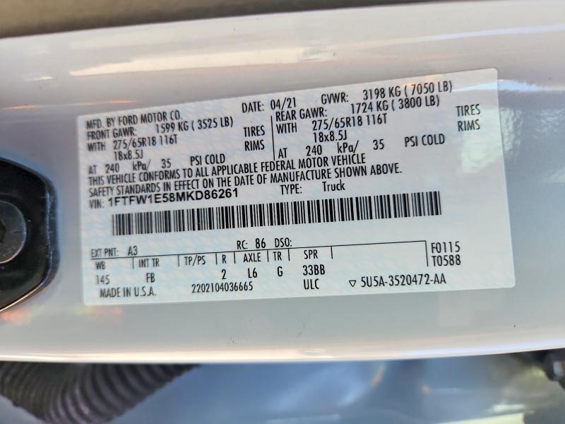 2021 Ford F150 Supercrew