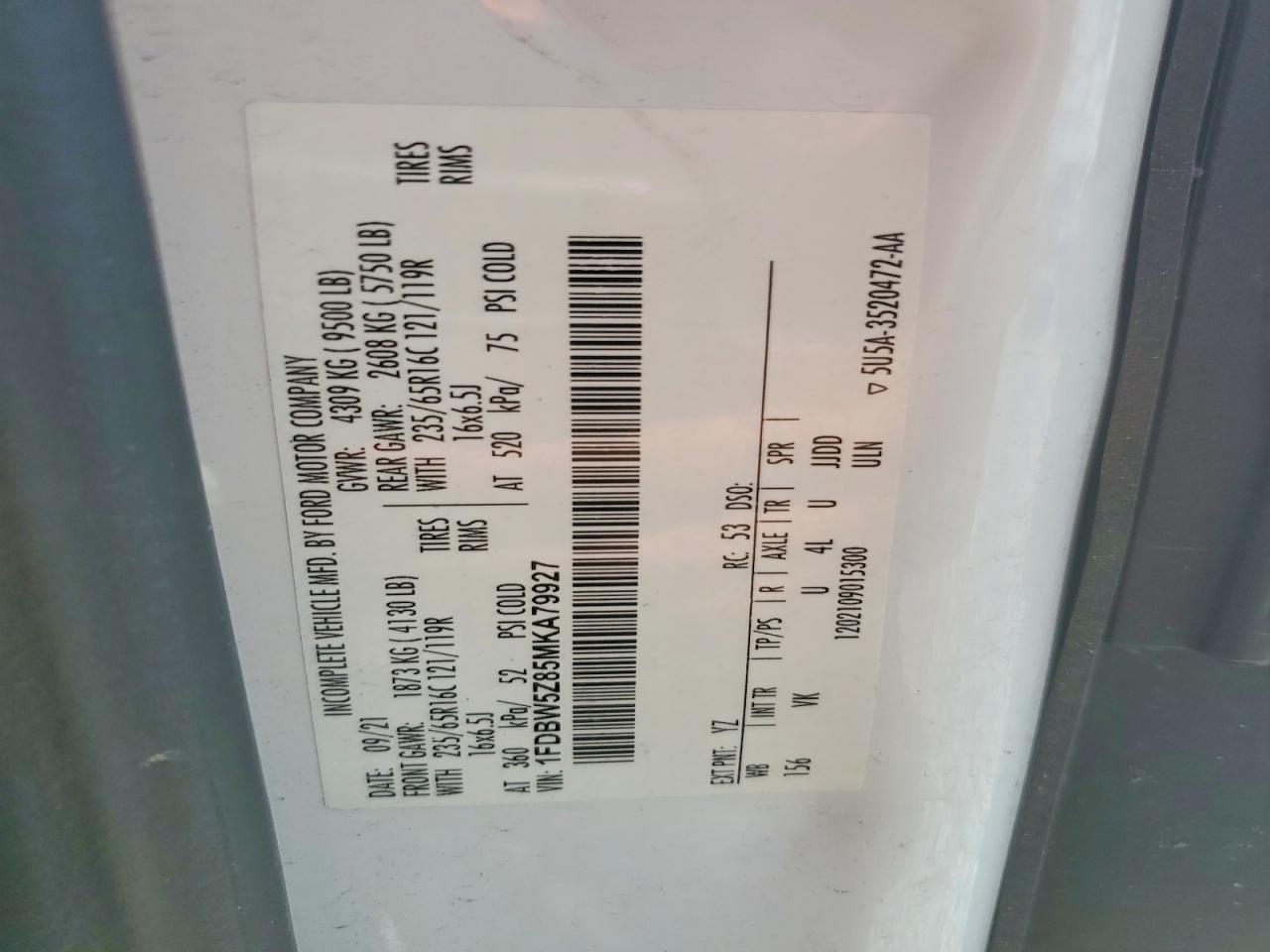 2021 Ford Transit Delivery Truck