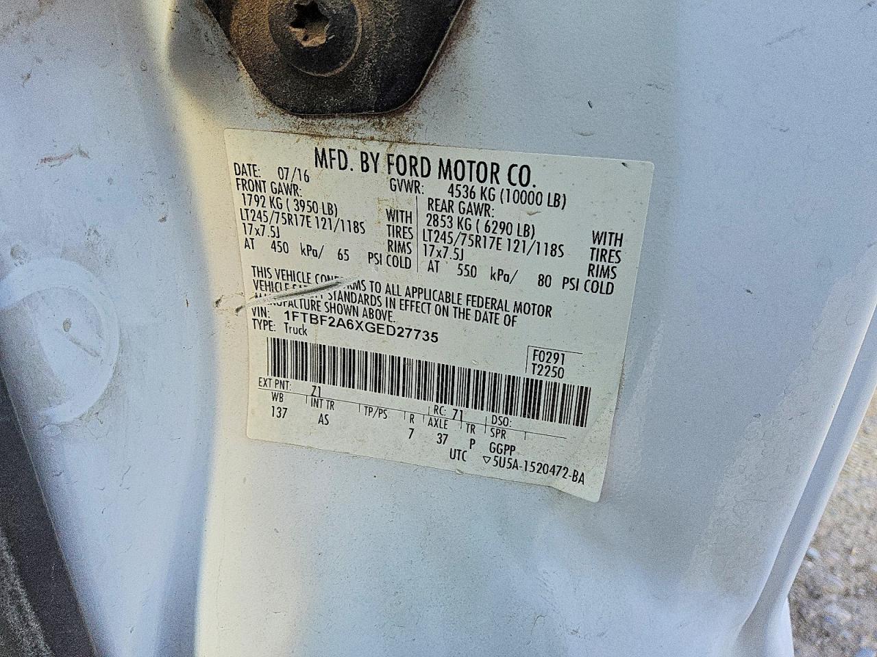 2016 Ford F250 Super Duty