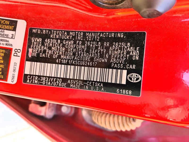 2012 Toyota Camry se Sport Limited Edition