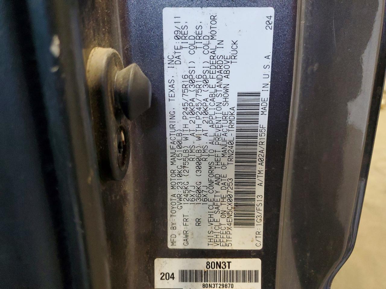 2012 Toyota Tacoma Base