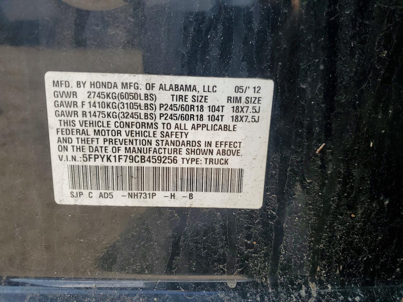 2012 Honda Ridgeline Sport