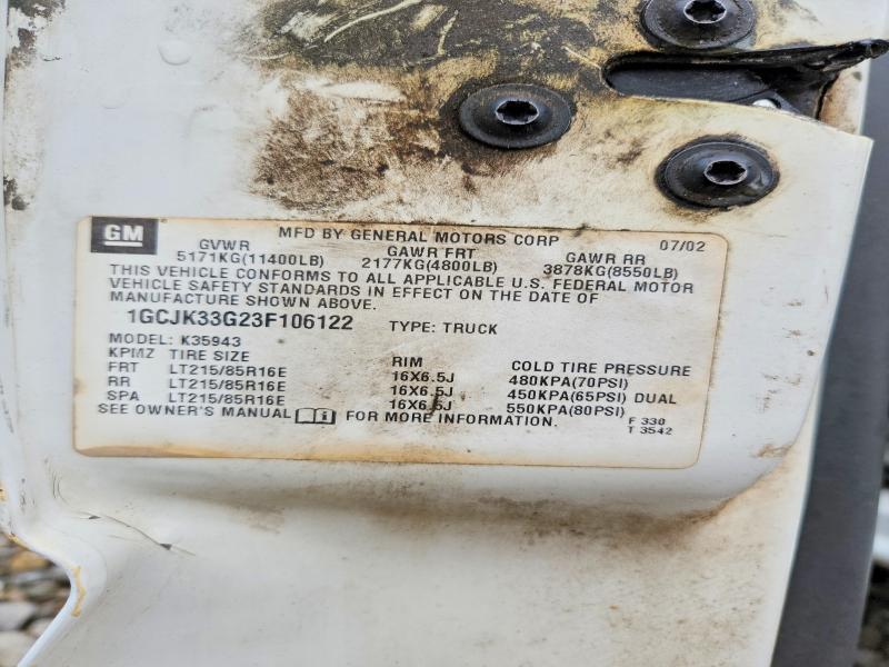 2003 Chevrolet Silverado 3500 Truck Cab AND Chassis