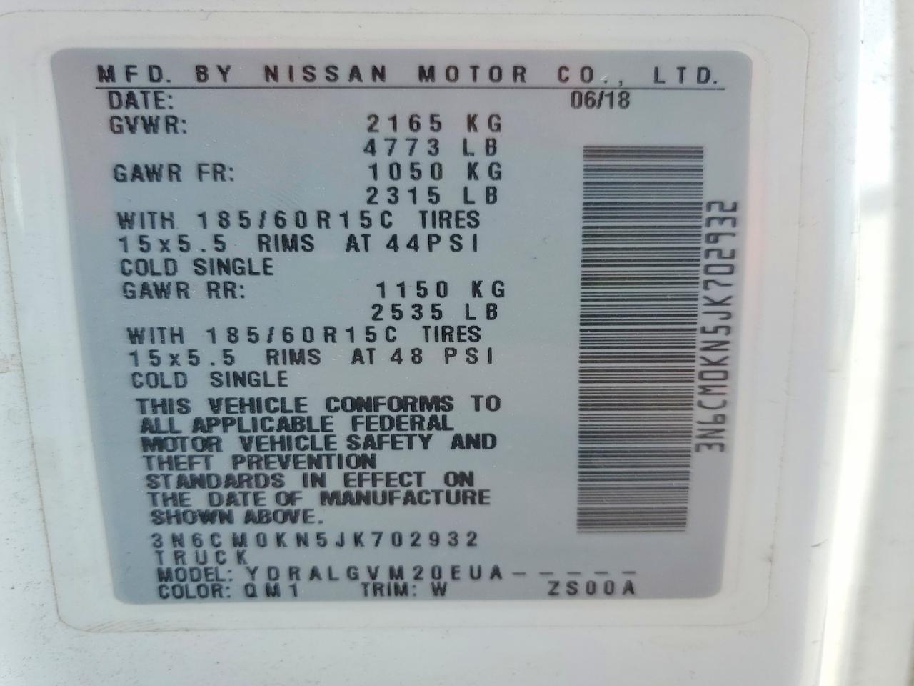 2018 Nissan NV200 SV