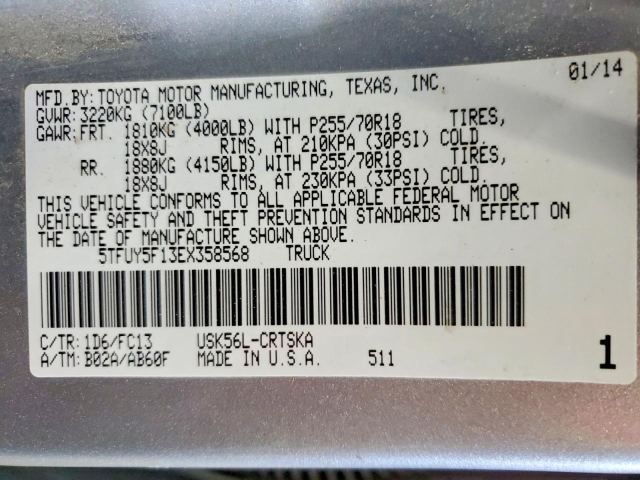 2014 Toyota Tundra SR5