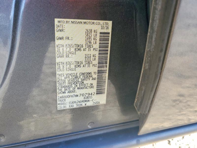 2017 Nissan Frontier sv