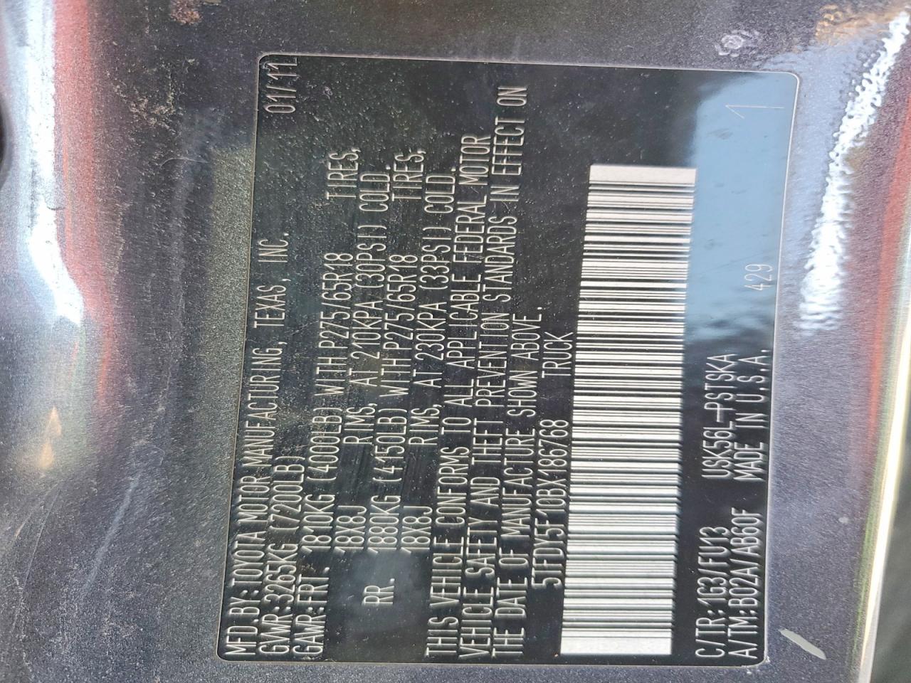 2011 Toyota Tundra Grade