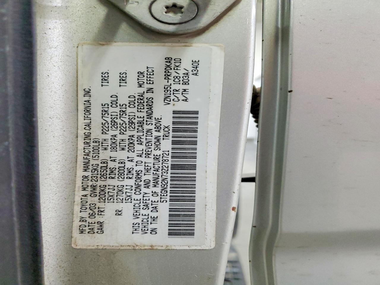 2003 Toyota Tacoma Prerunner V6