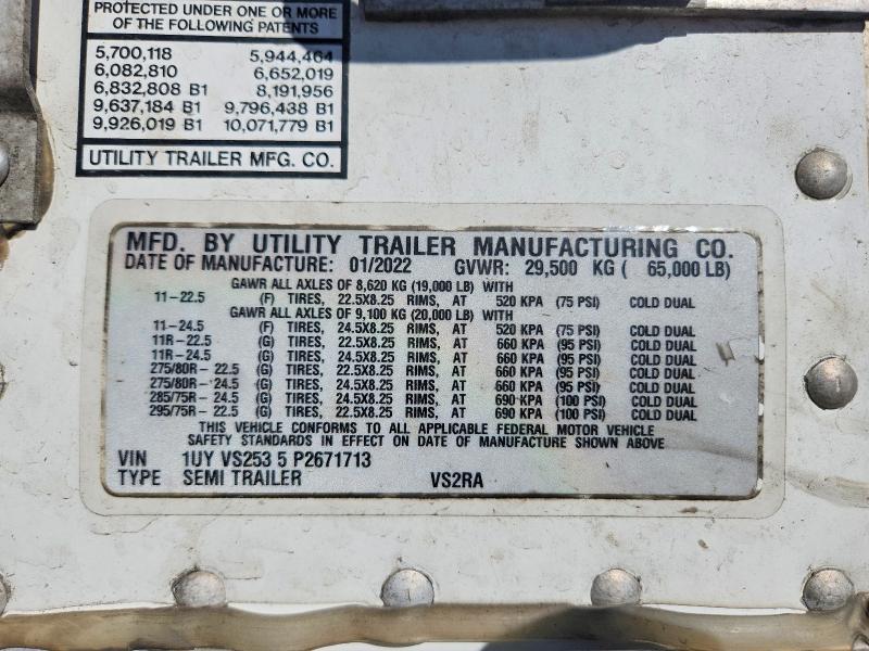 2023 Utility VS2RA Refrigerated Van Trailer