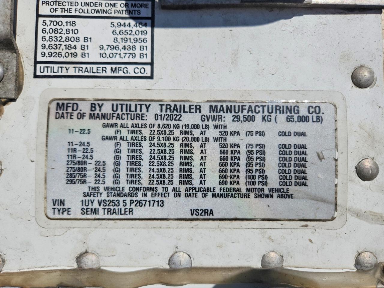 2023 Utility VS2RA Refrigerated Van Trailer