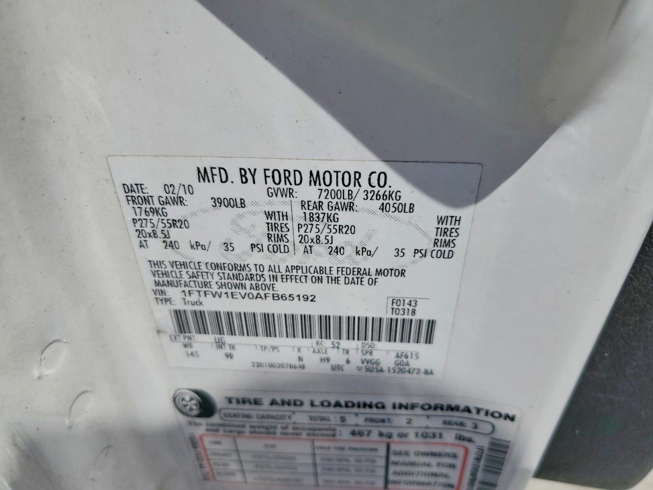 2010 Ford F150 Supercrew
