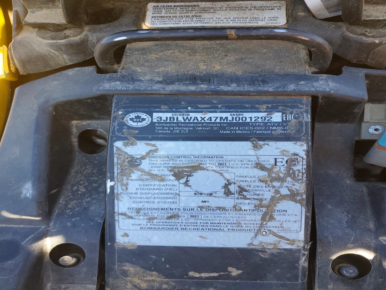 2021 Can-Am Outlander X MR 1000R ATV