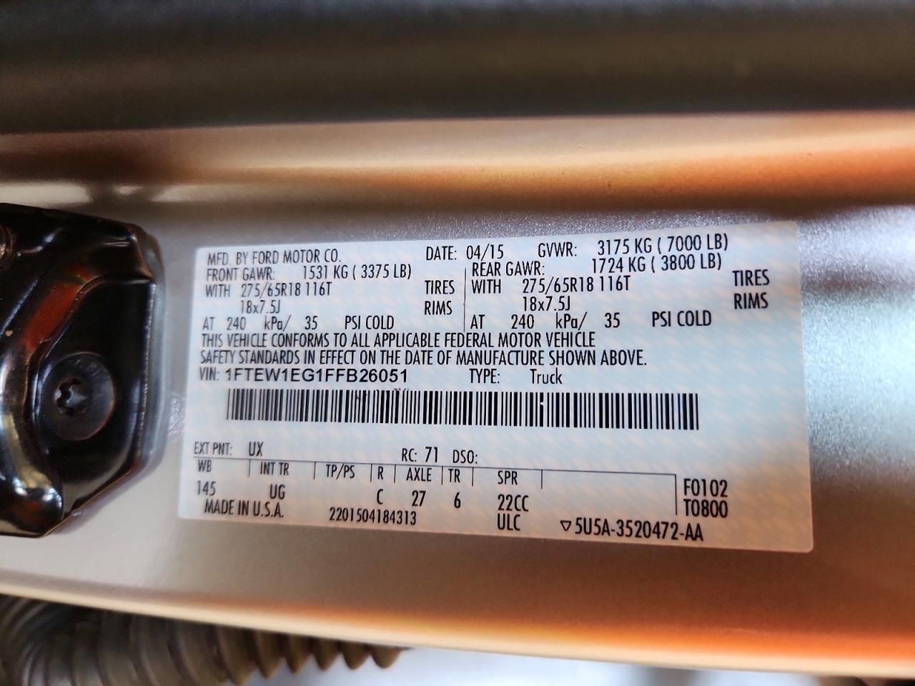 2015 Ford F150 Supercrew