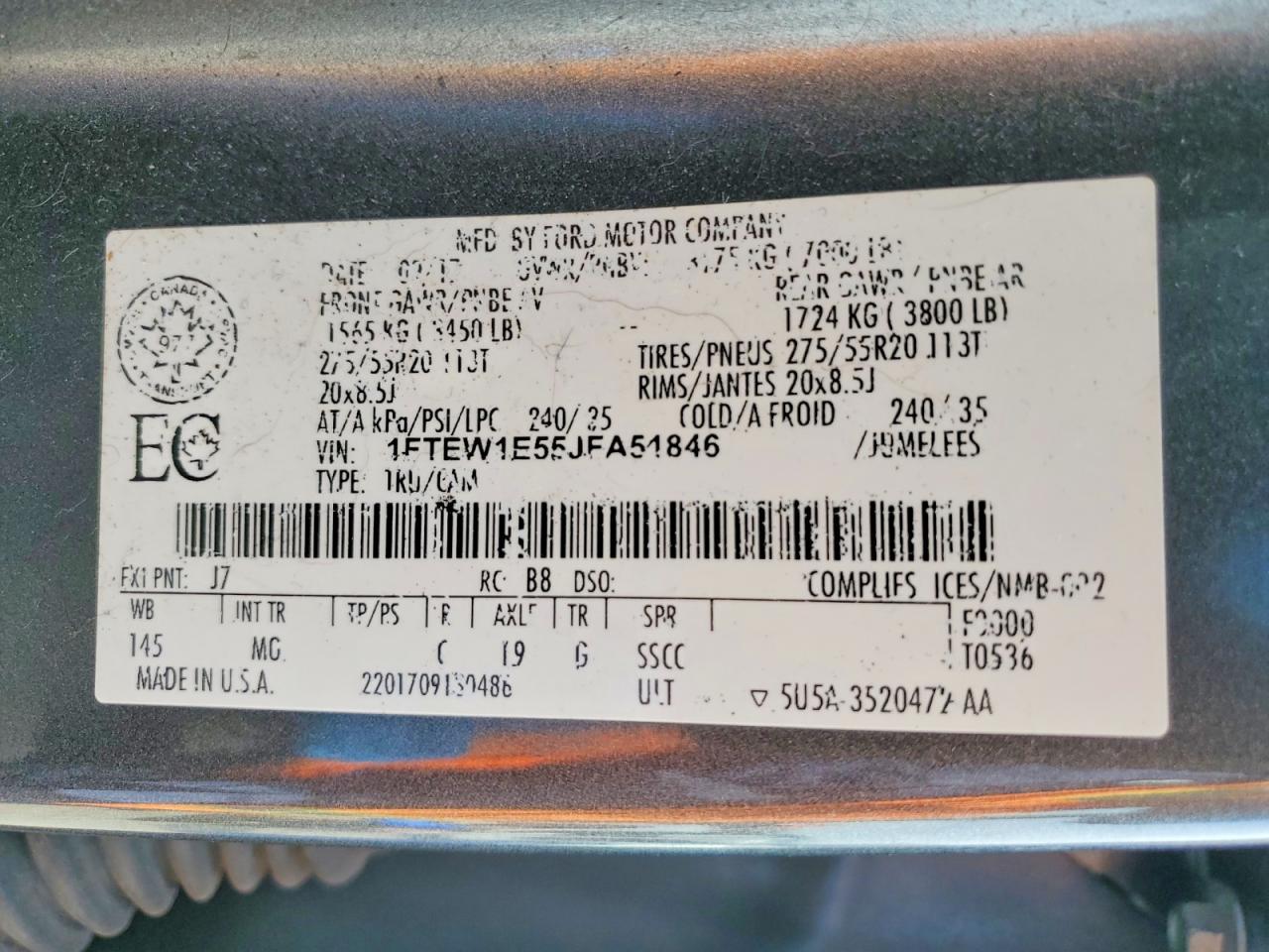 2018 Ford F150 Supercrew