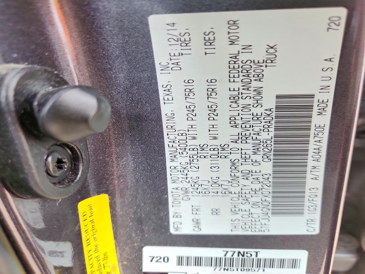 2015 Toyota Tacoma Prerunner V6