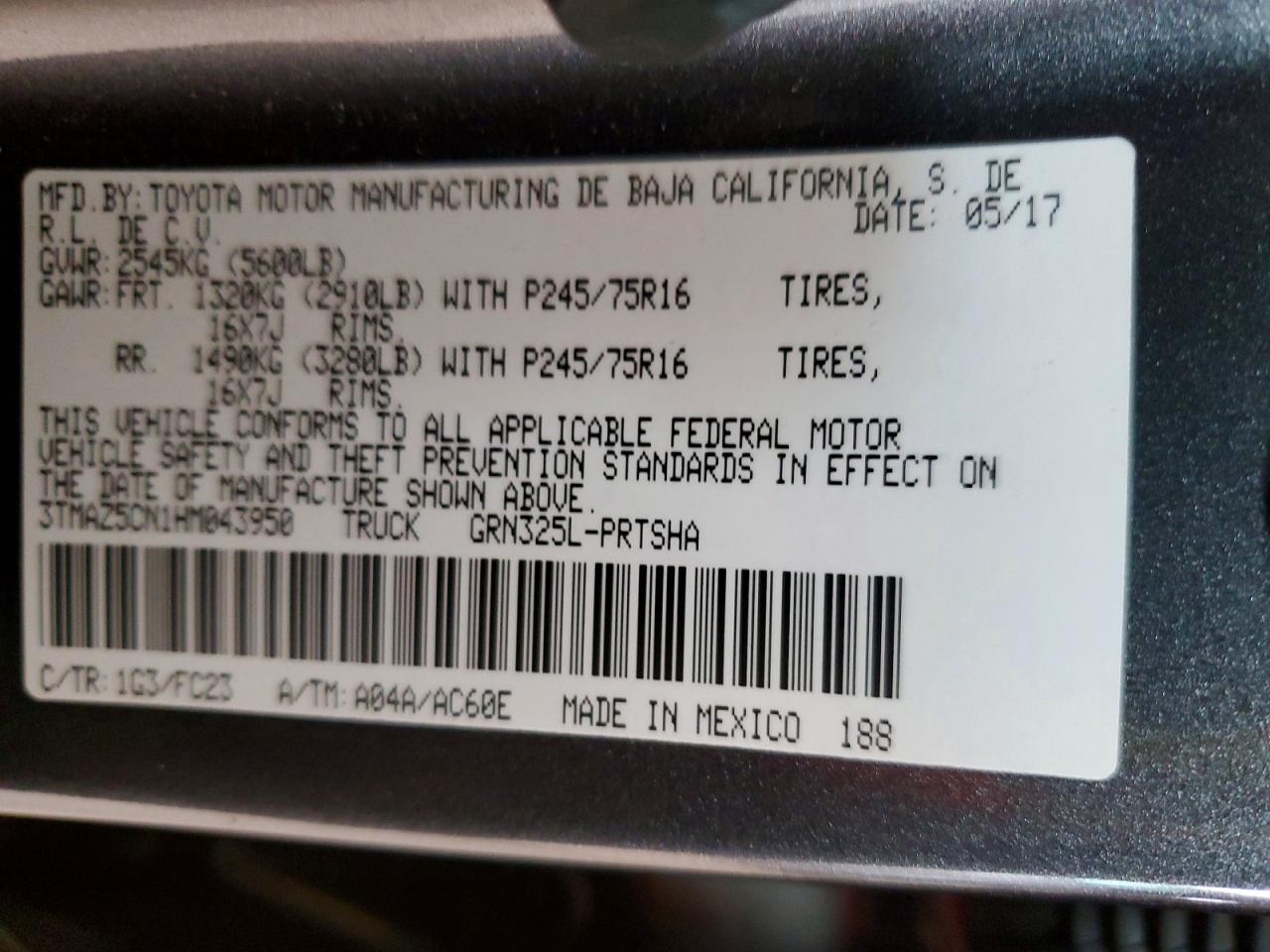 2017 Toyota Tacoma SR5 V6