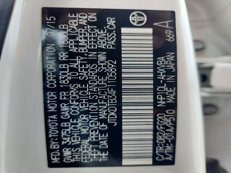 2015 Toyota Prius c two