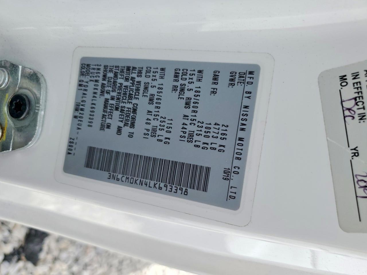 2020 Nissan NV200 SV Delivery Van