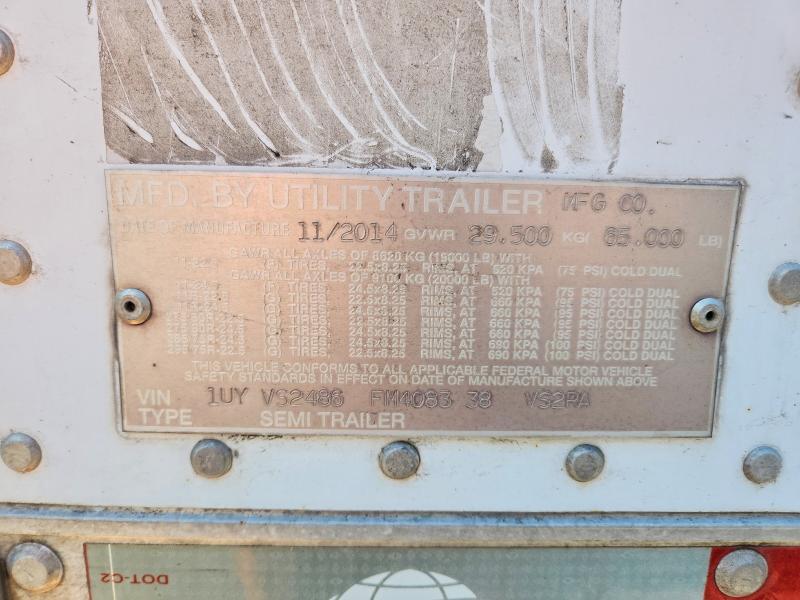 2015 Utility VS2RA Refrigerated Van Trailer