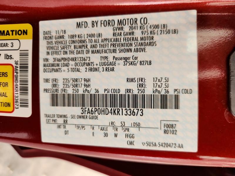 2019 Ford Fusion se