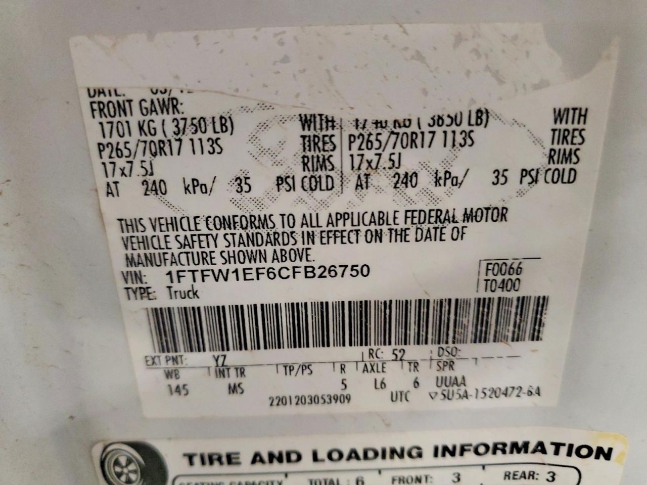 2012 Ford F150 Supercrew