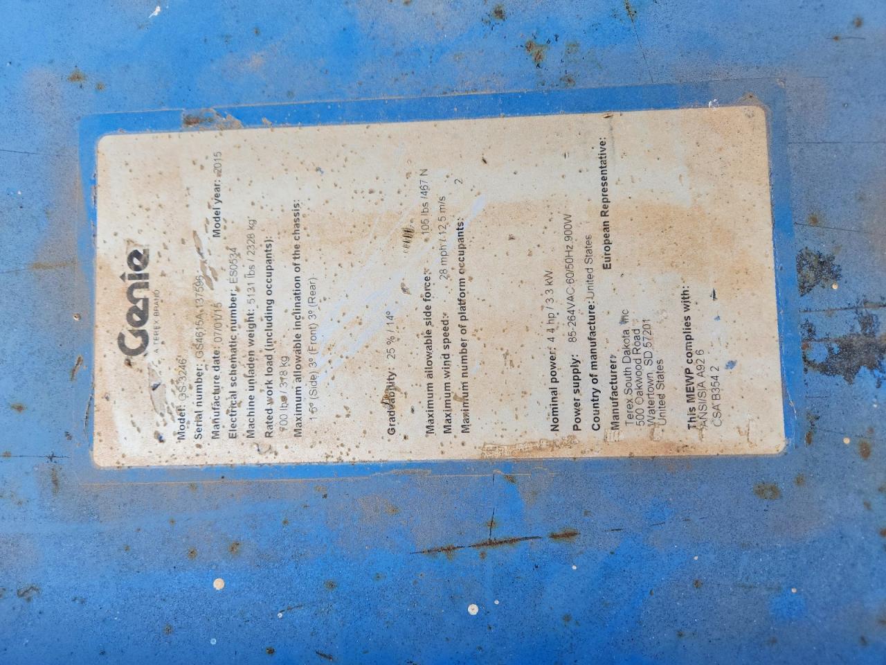 2016 Genie GS3246 Scissor Lift