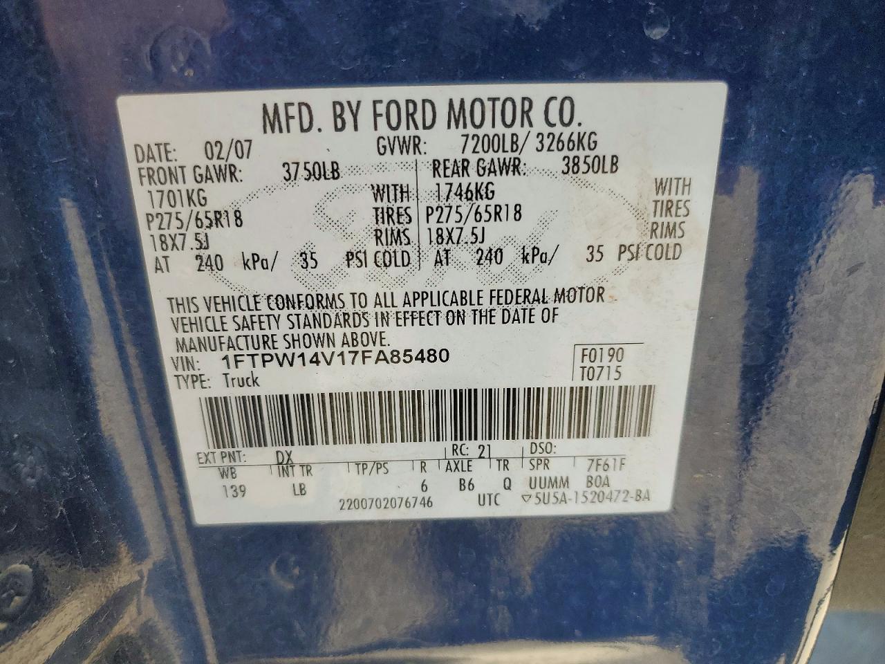 2007 Ford F150 Supercrew