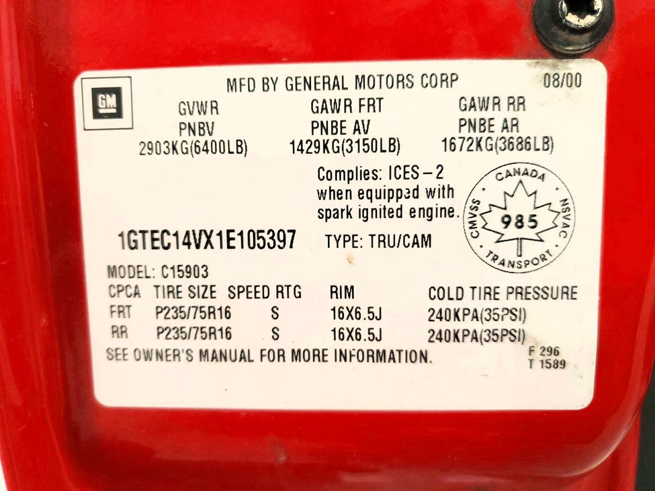 2001 GMC SIERRA1500