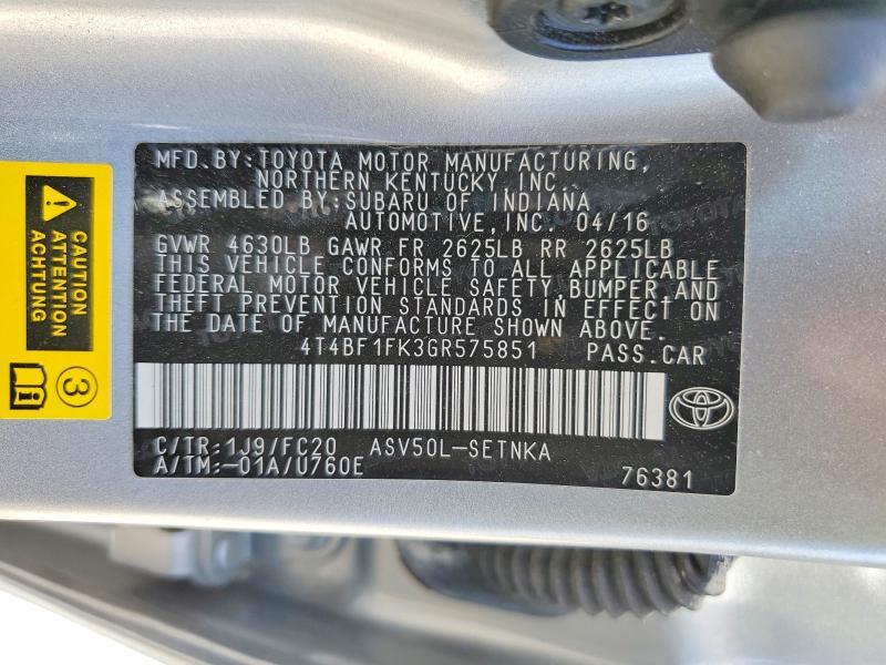 2016 Toyota Camry le