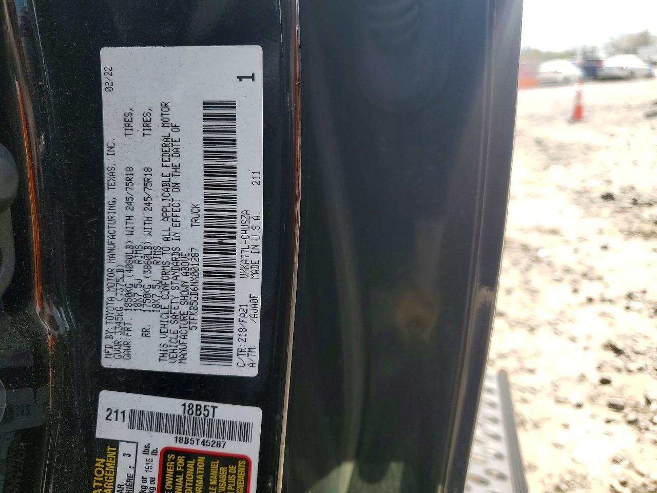 2022 Toyota Tundra SR