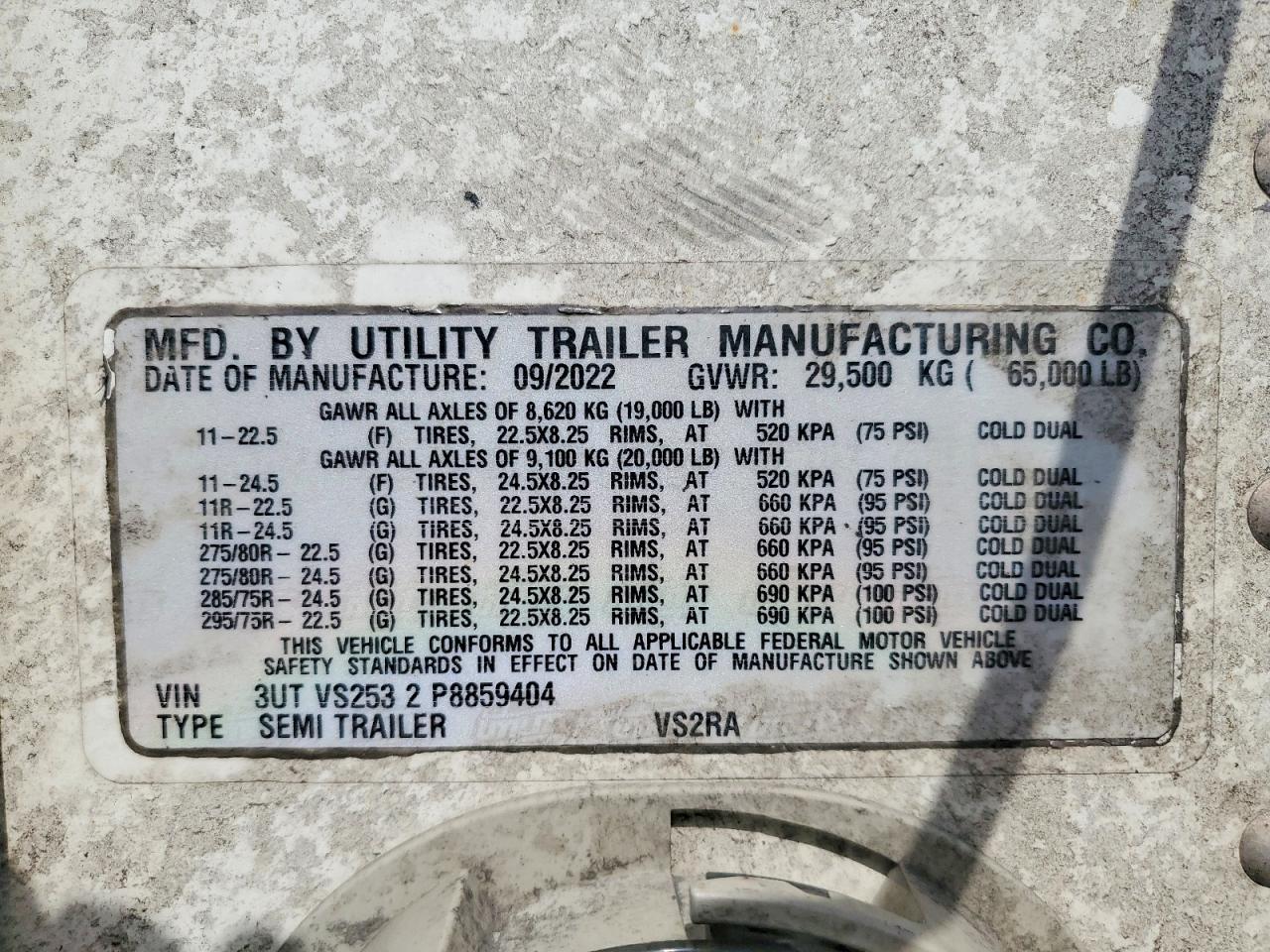 2023 Utility VS2RA  Refrigerated Van Trailer