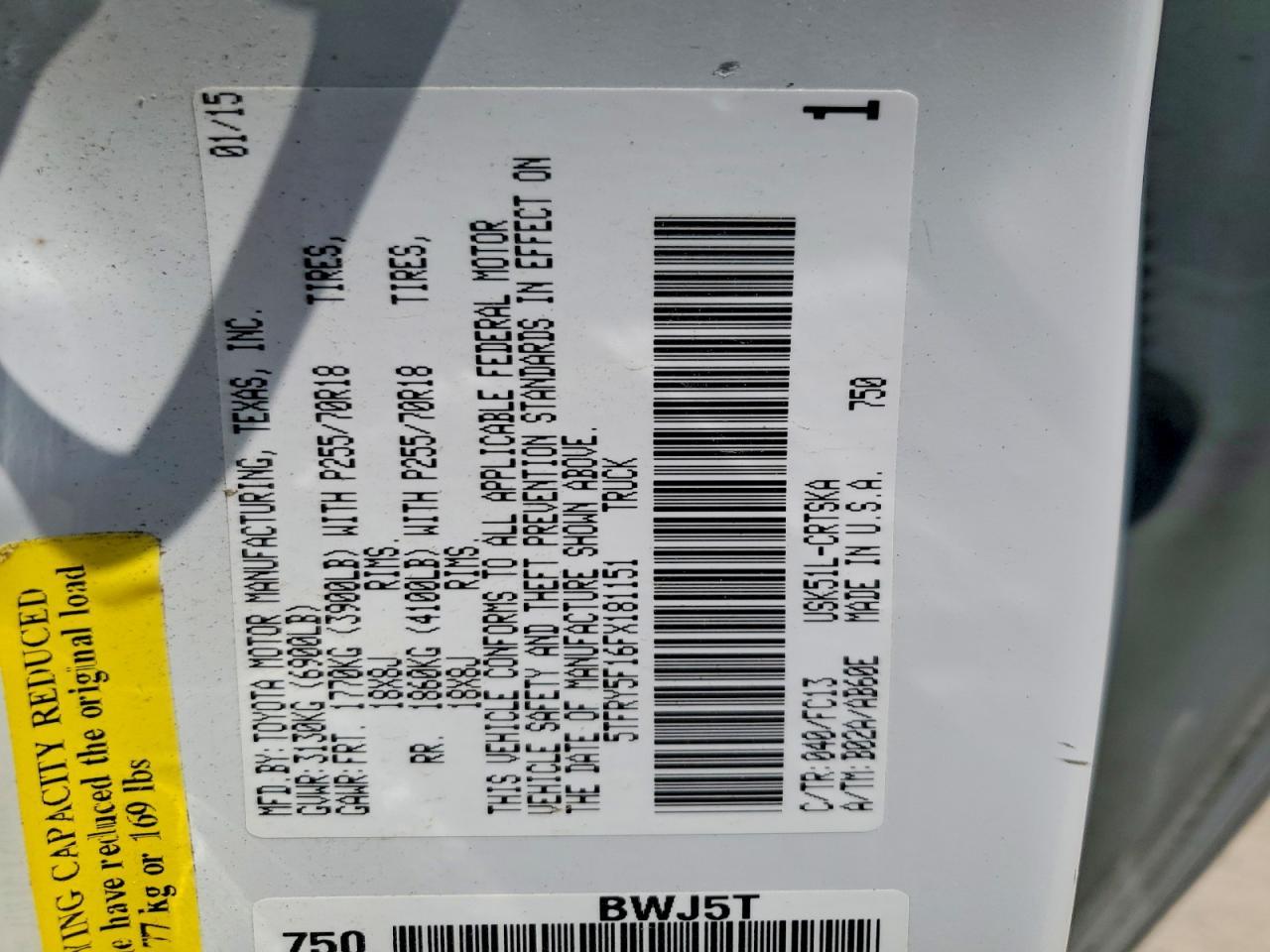 2015 Toyota Tundra SR5