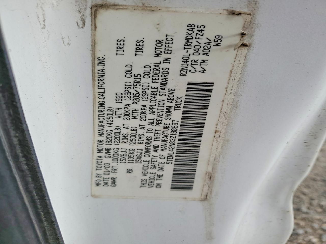 2003 Toyota Tacoma Base