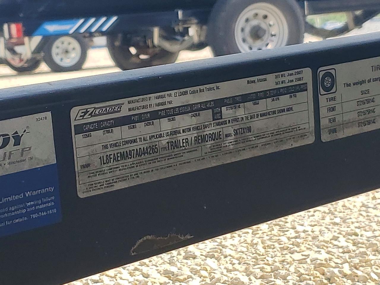 2007 Skeeter TZX190 WVZ175 Wtrlr