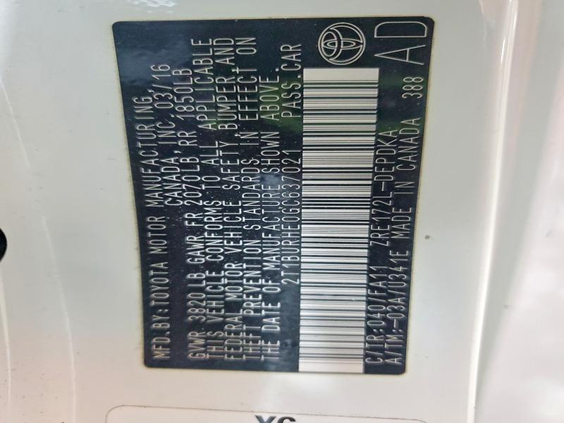 2016 Toyota Corolla l