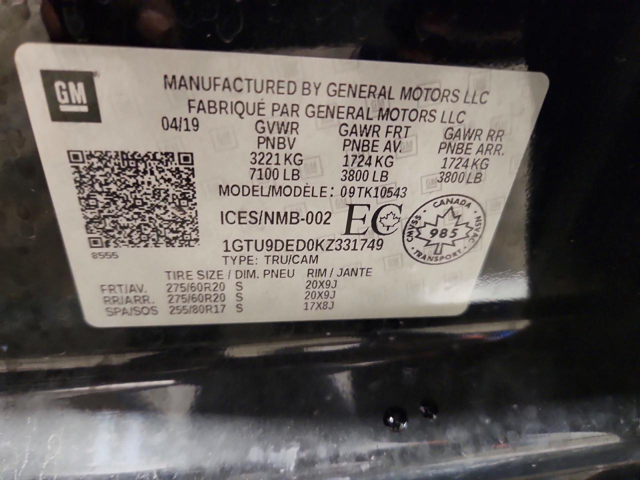 2019 GMC Sierra K1500 SLT