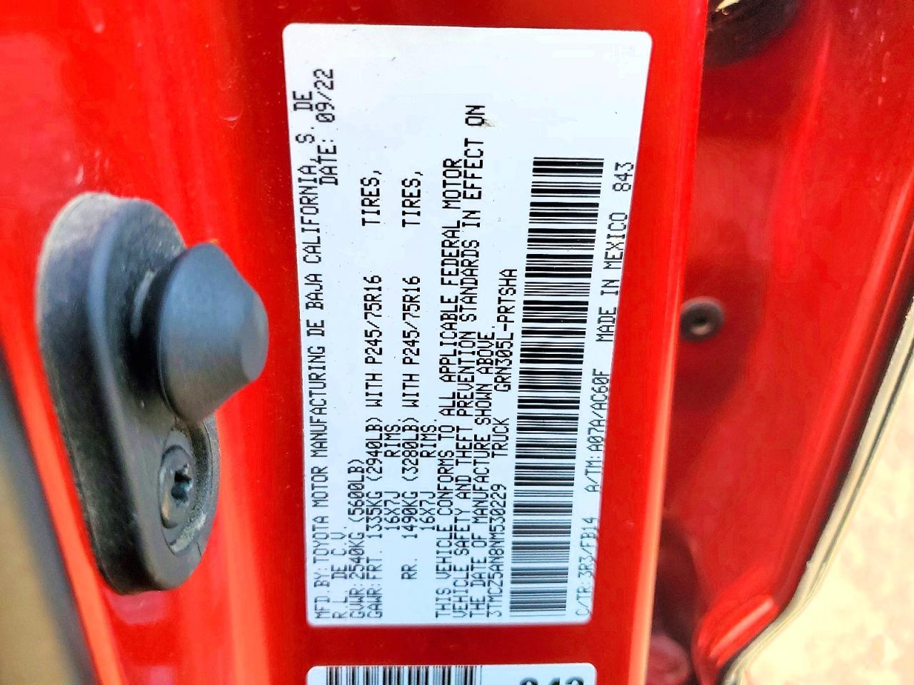 2022 Toyota Tacoma SR V6