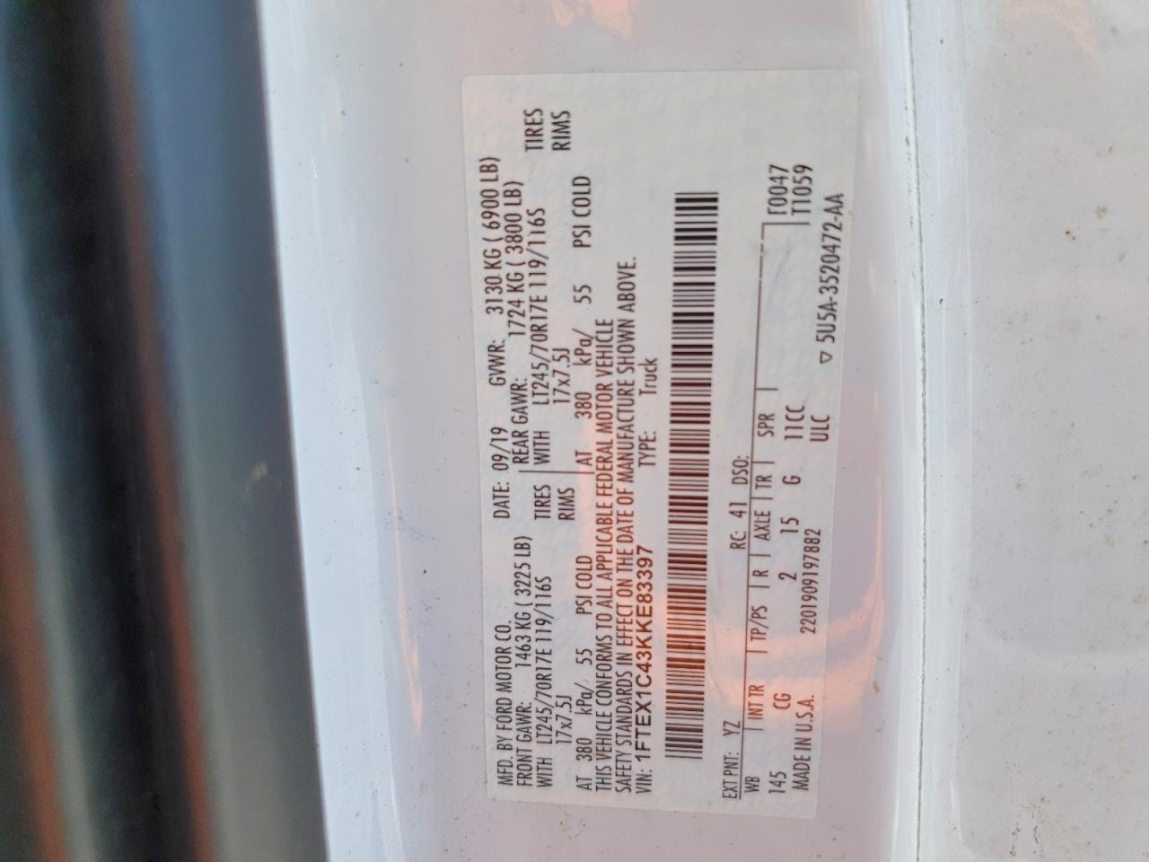 2019 Ford F150 Super Cab