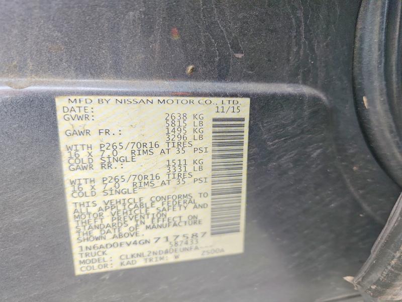 2016 Nissan Frontier SV