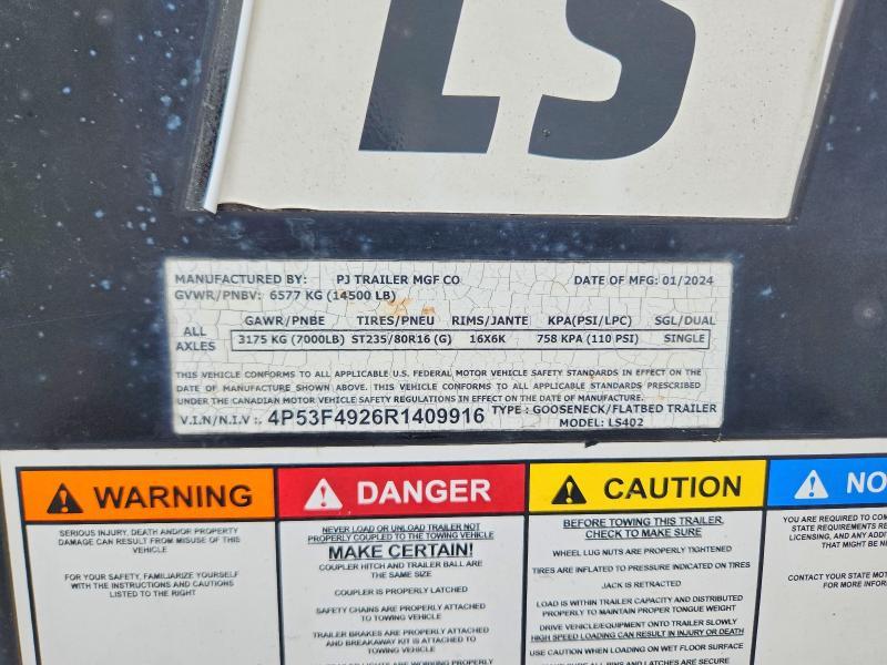 2024 PJ LS402 Flatbed Trailer
