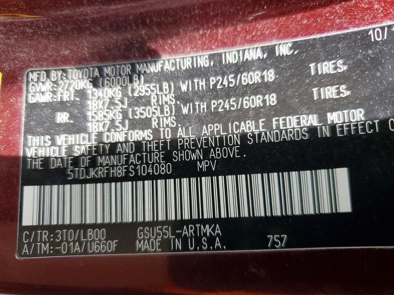 2015 Toyota Highlander xle