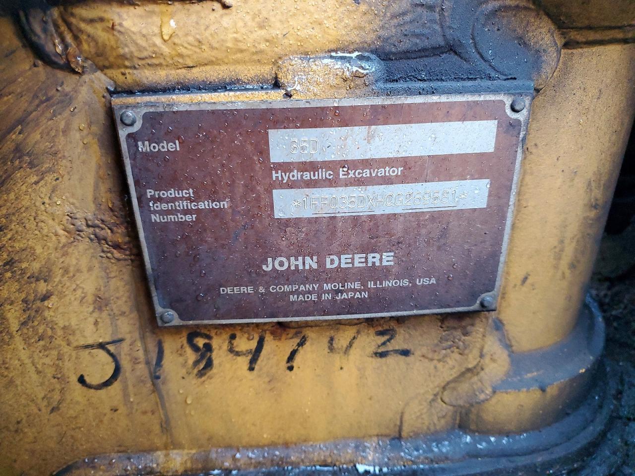 2012 John Deere 35D Mini Excavator