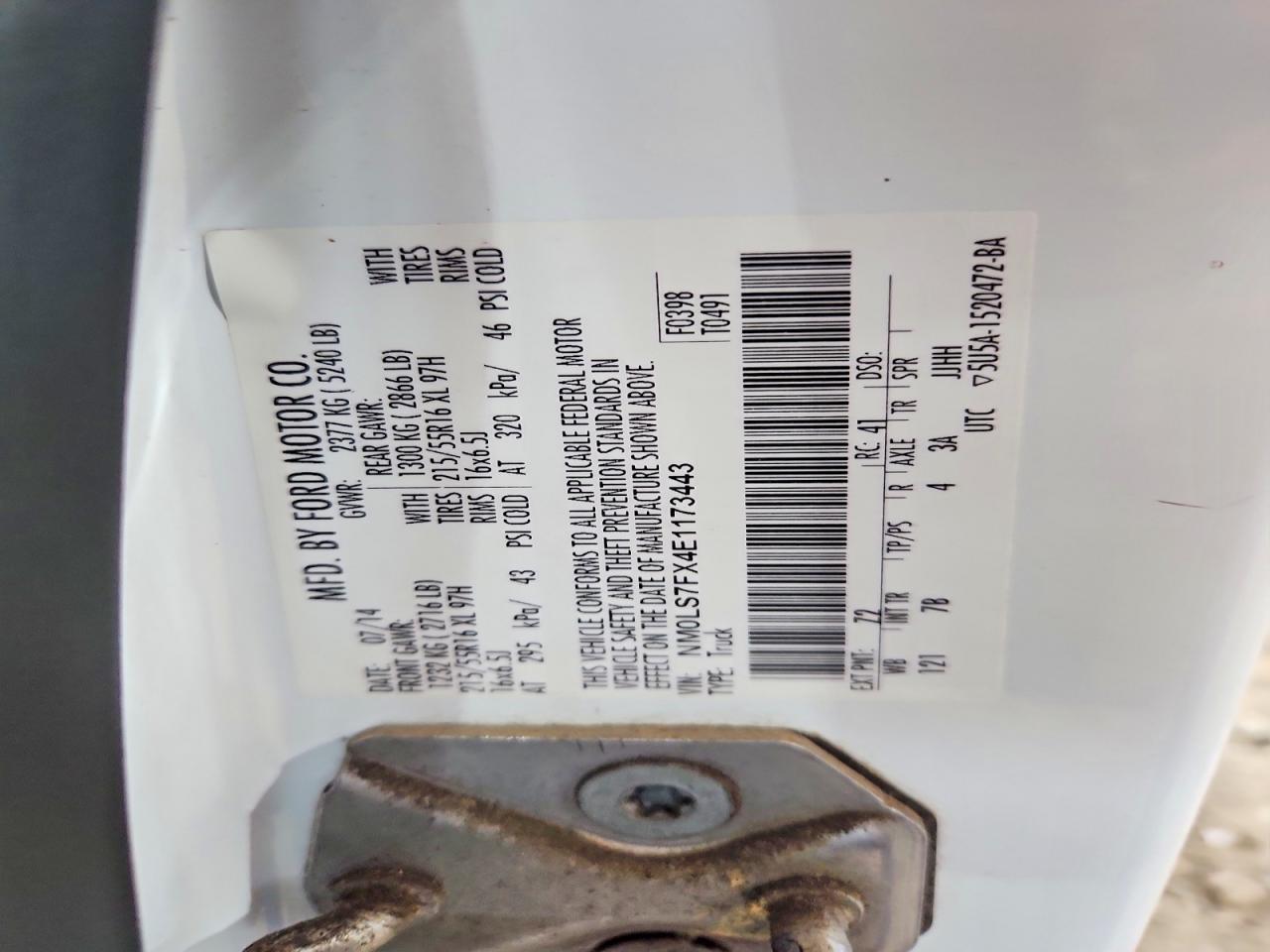 2014 Ford Transit Utility / Service Van