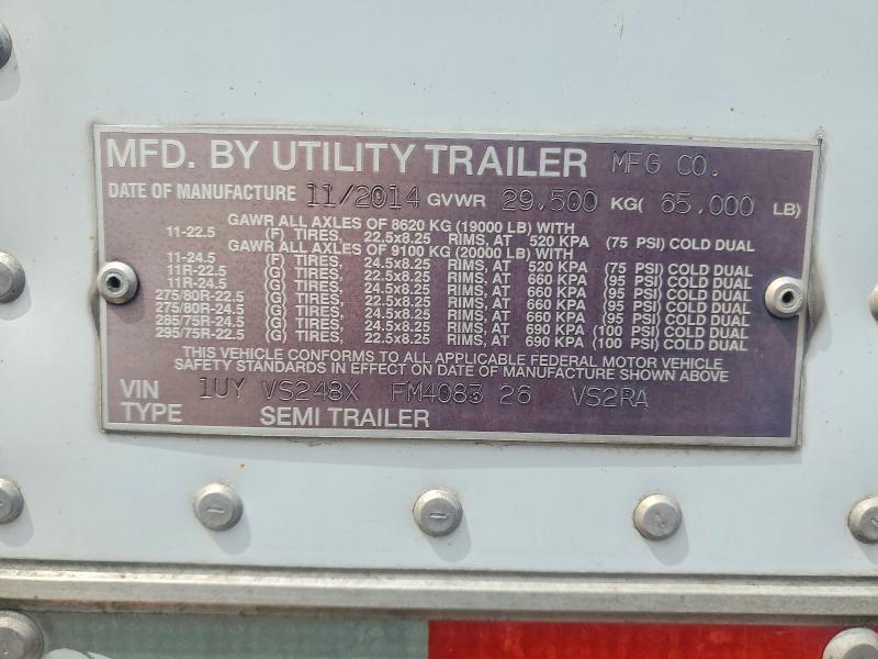 2015 Utility VS2RA DRY Van Trailer