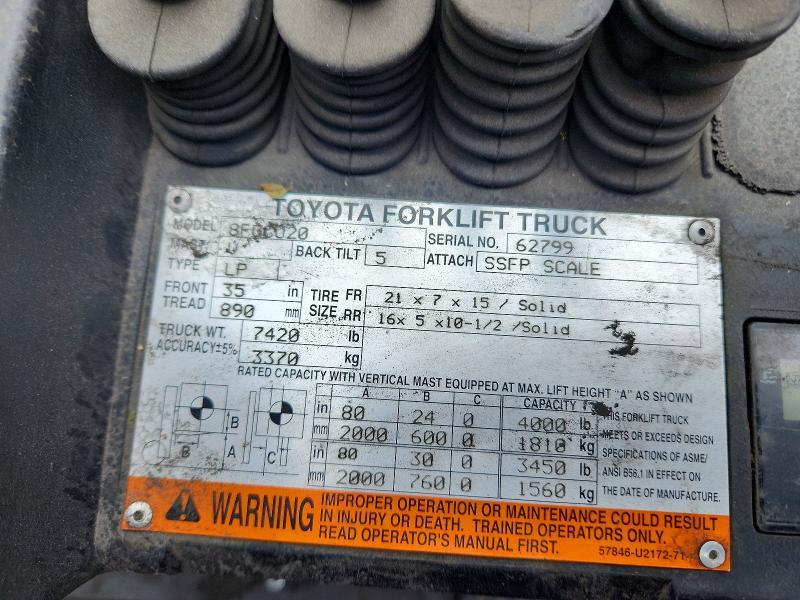 2014 Toyota 8FGCU20 Forklift