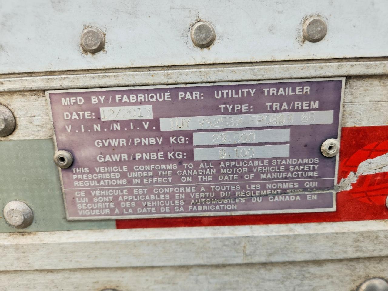 2016 Utility DRY Van Trailer-DRY Van Trailer