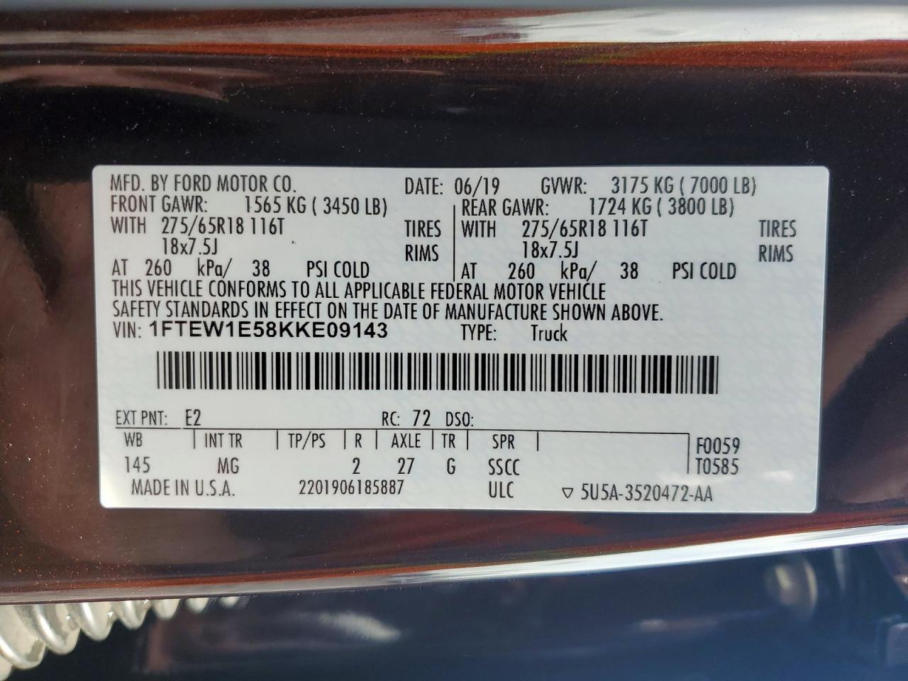 2019 Ford F150 Supercrew