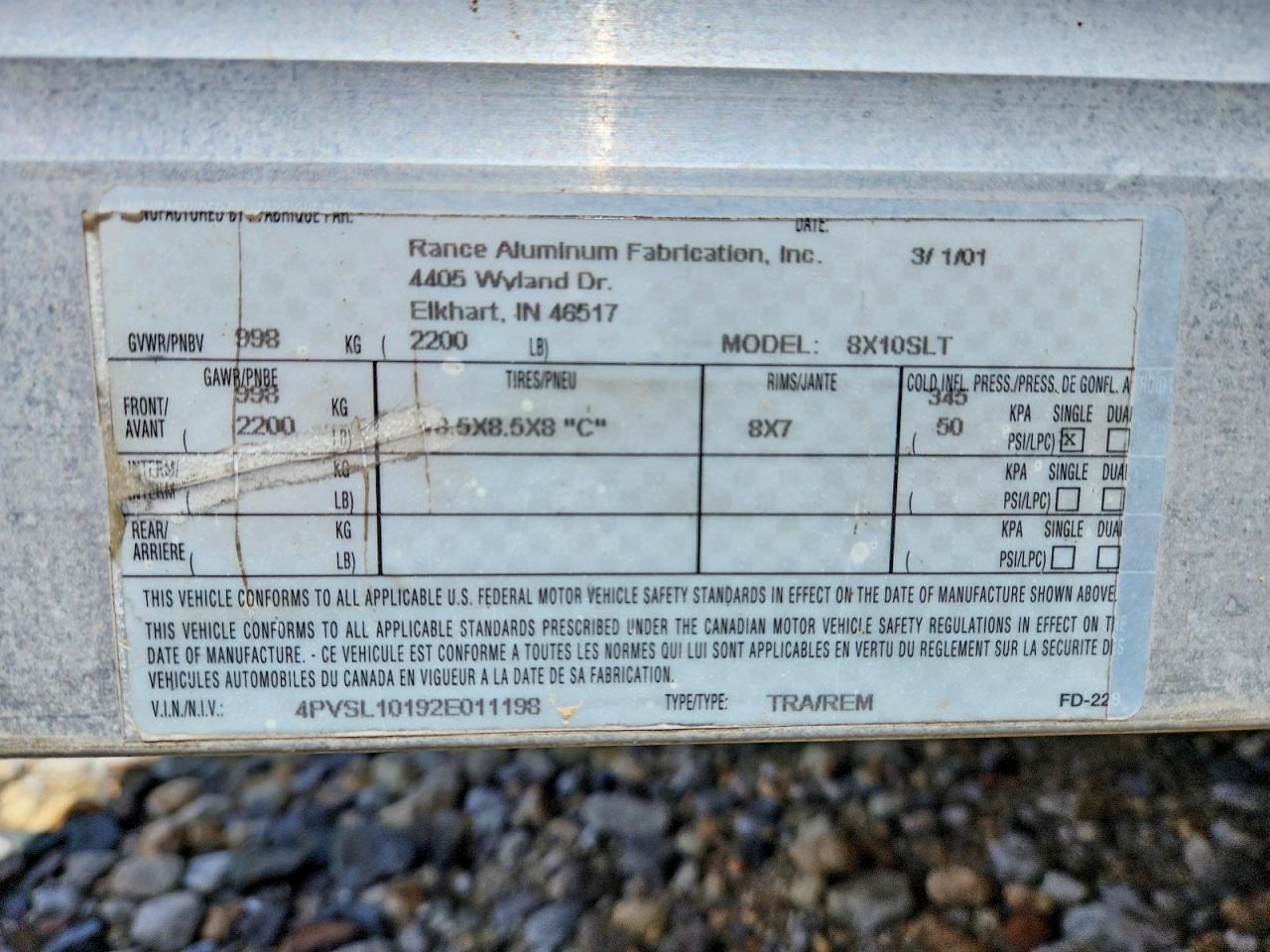2002 Loadrite 2002 Rance Aluminum Camper